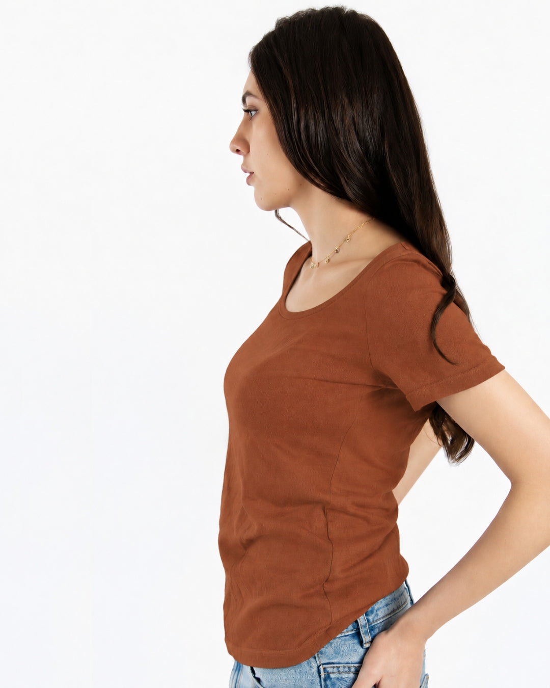 Women's Scoop Neck S/S Tee - 100% Merino Wool, Copper