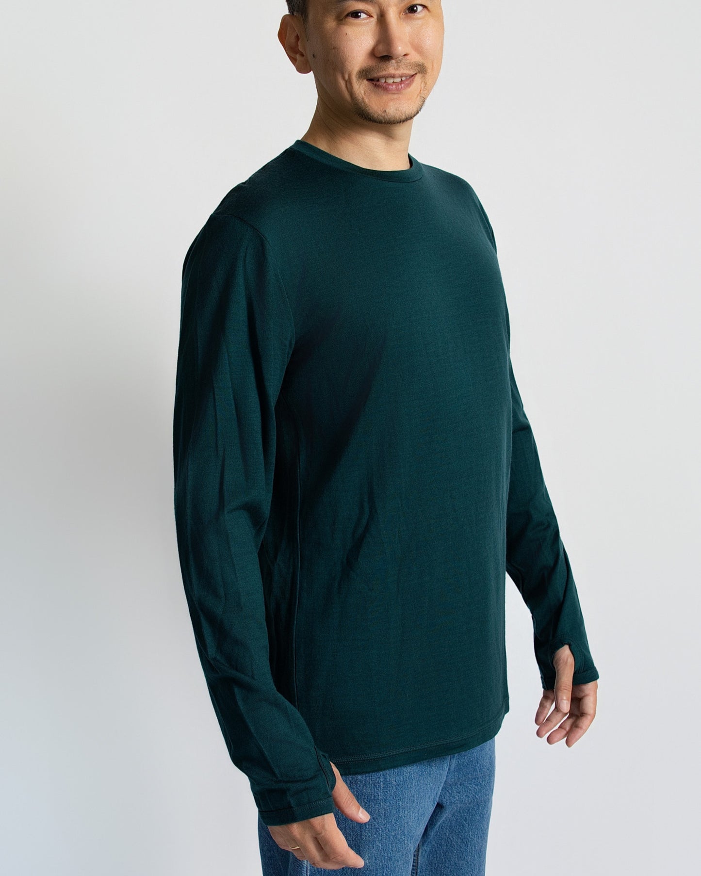 Men's OG Long Sleeve - 100% Merino Wool, Pine Green