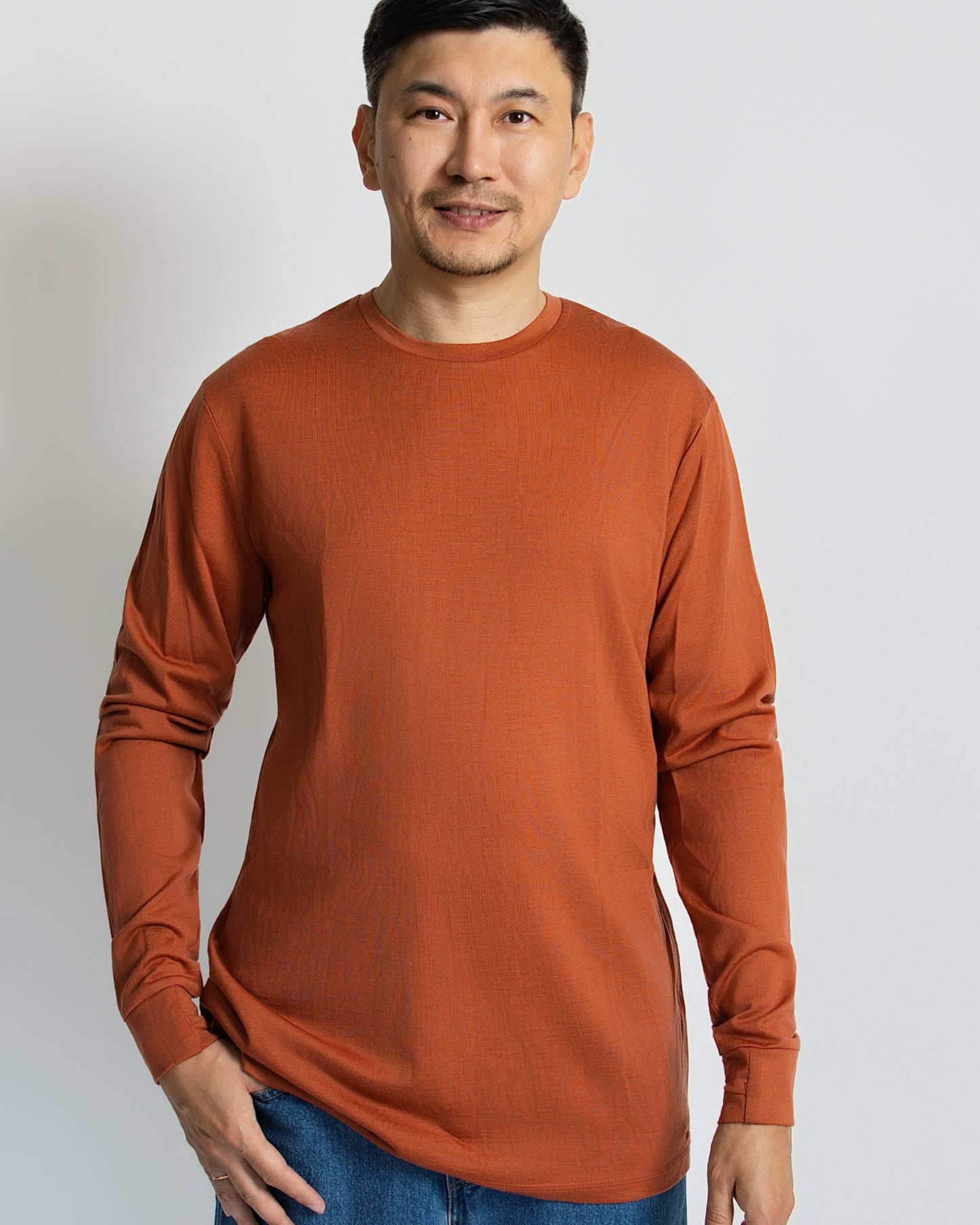 Men's Standard Long Sleeve - 100% Merino Wool, Desert