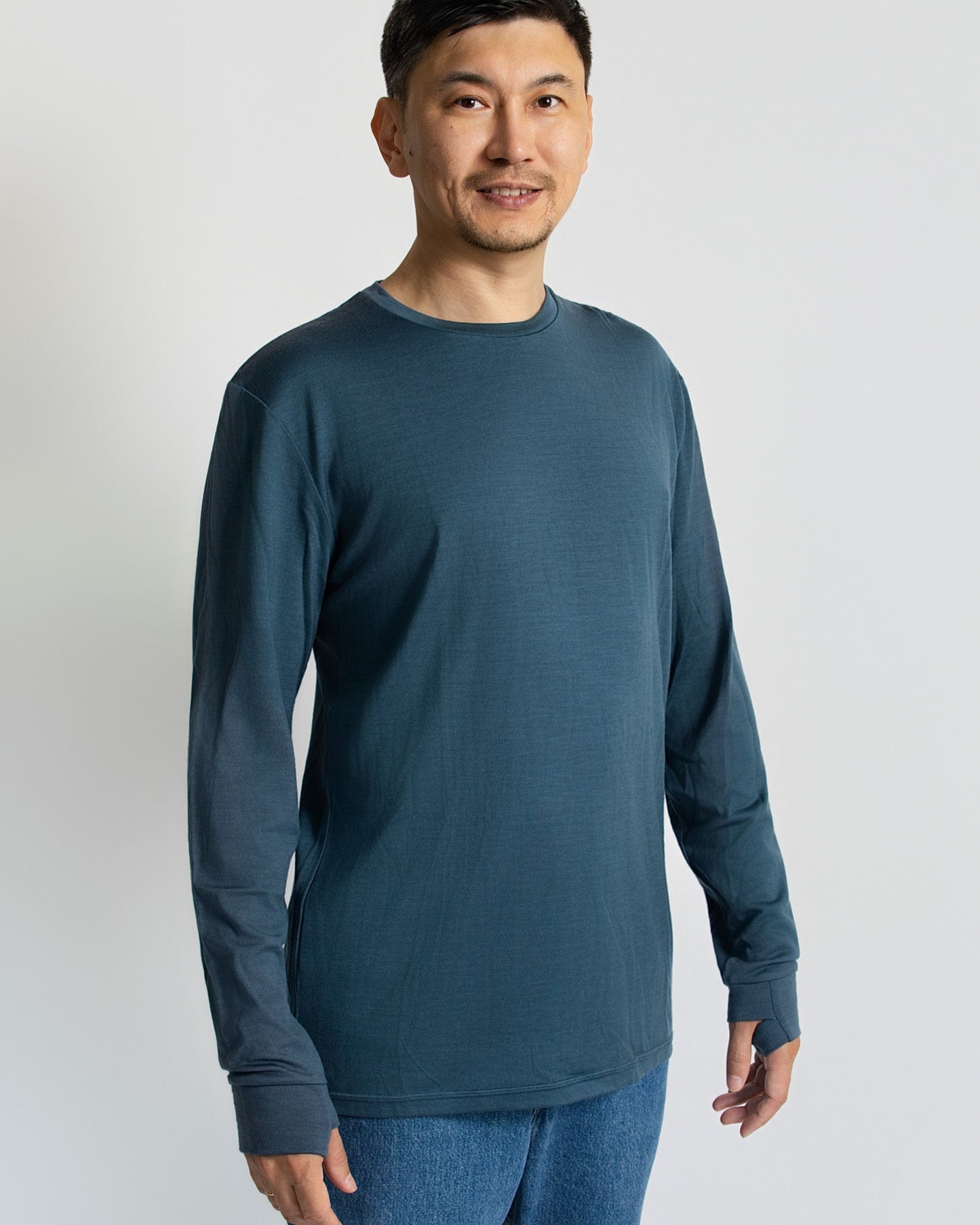 Men's Standard Long Sleeve - 100% Merino Wool, Orion Blue