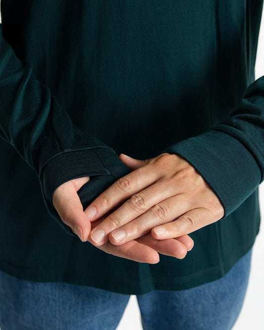 Men's Standard Long Sleeve - 100% Merino Wool, Pine Green