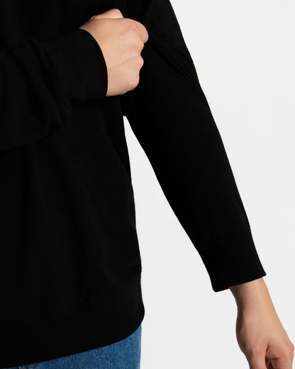 Men's Crew Sweatshirt - 100% Merino Wool, Black