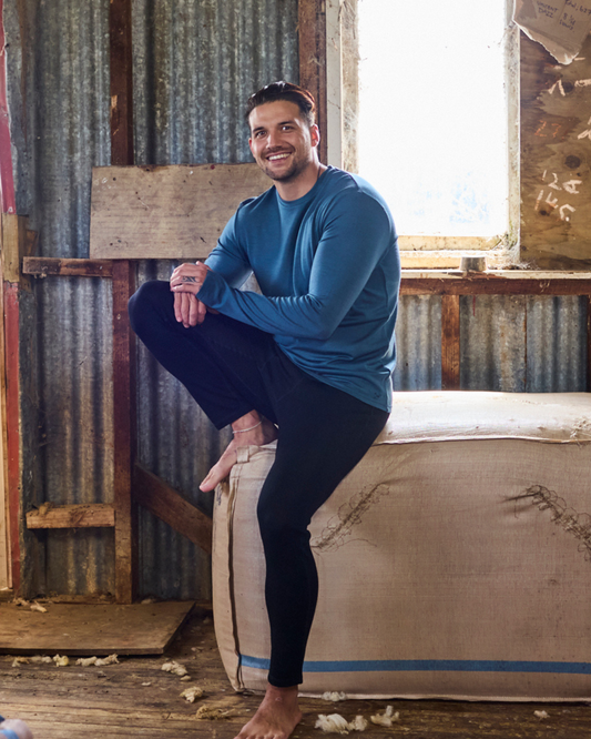 Mens' Merino Longsleeve Top and Bottom Combination