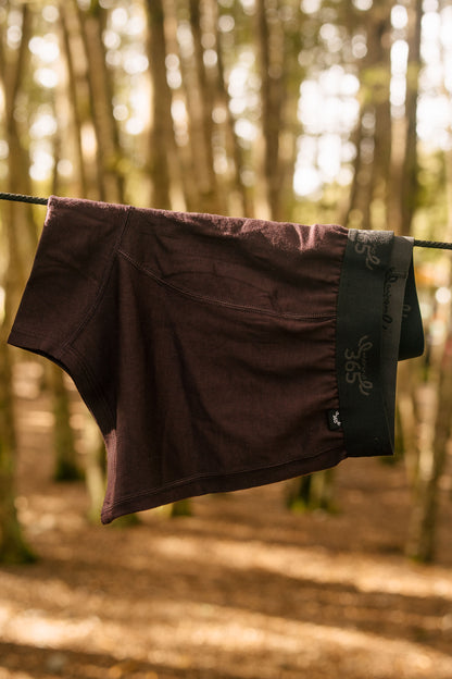 Merino 365 Men's Boxer Brief with Fly, Dark Plum