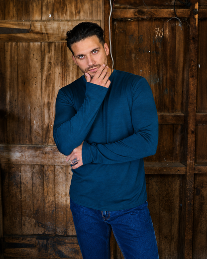 Men's OG Long Sleeve - 100% Merino Wool, Orion Blue