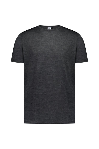 Men's Crew Short Sleeve T-shirt - 100% Merino Wool, Slate Grey
