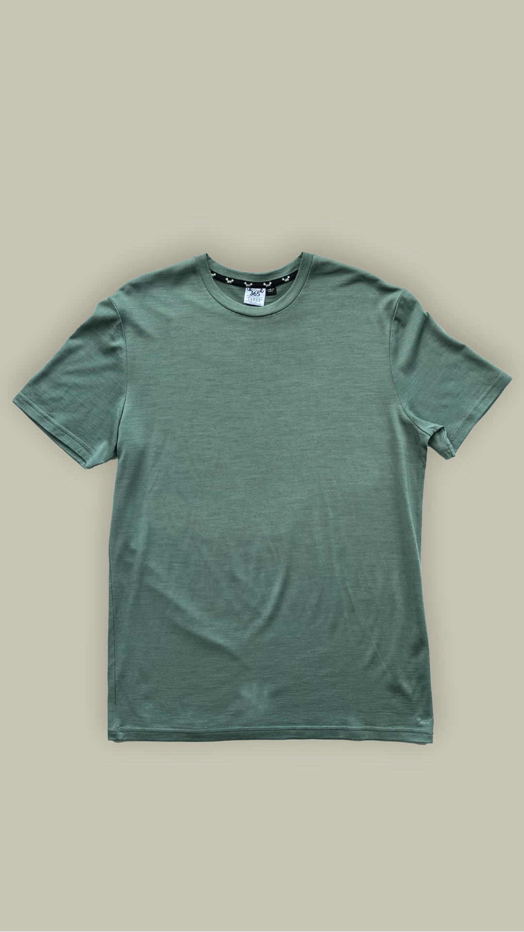 Men's Crew Short Sleeve T-shirt - 100% Merino Wool, Fern Green