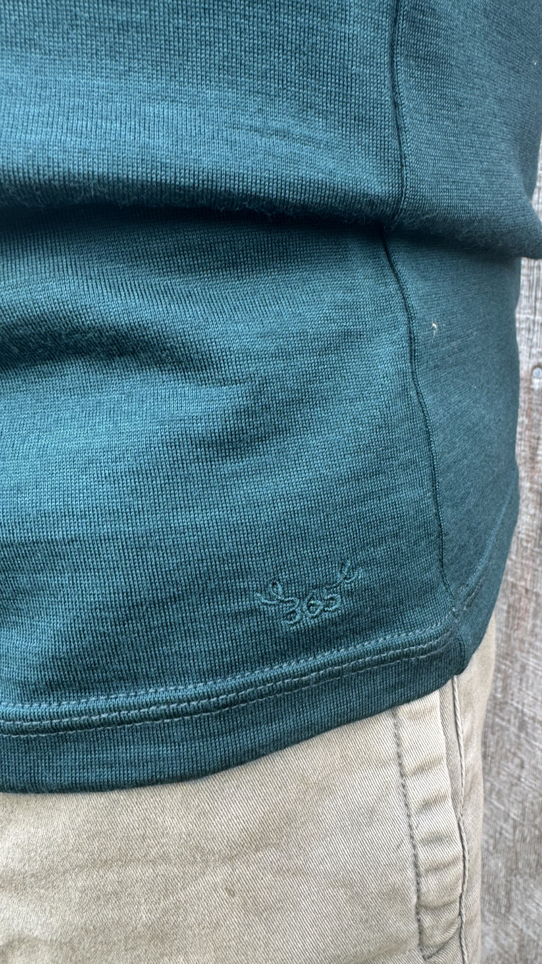 Men's Crew Short Sleeve T-shirt - 100% Merino Wool, Pine Green