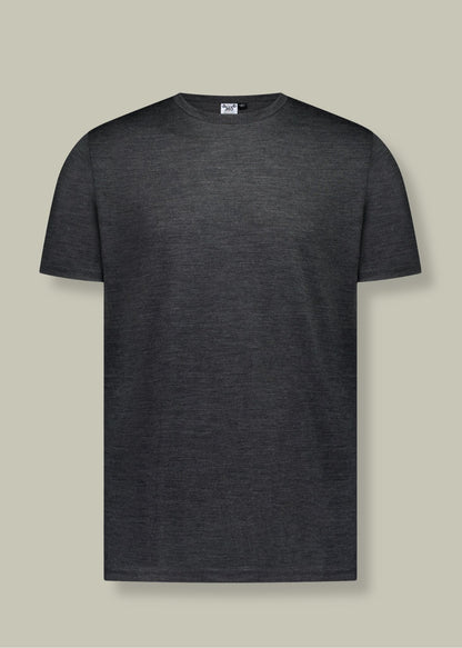 Men's Crew Short Sleeve T-shirt - 100% Merino Wool, Slate Grey