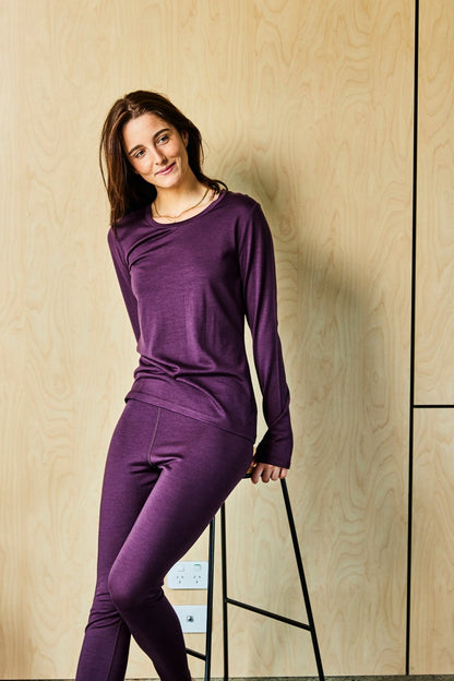 Merino 365 Women's OG Long Sleeve with Thumbloops Top, Plum Marle