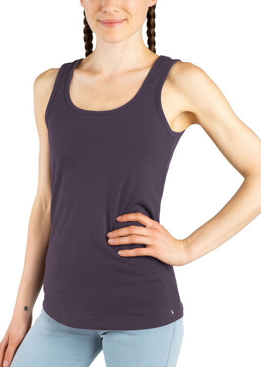 Women's Scoop Neck Tank Top - 100% Merino Wool, Violet Smoke