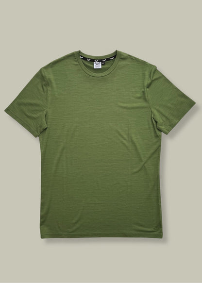 Men’s Crew Short Sleeve T-shirt – Merino Blend 180gsm, Conifer Green