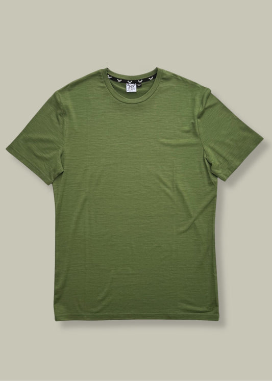 Men’s Crew Short Sleeve T-shirt – Merino Blend 180gsm, Conifer Green