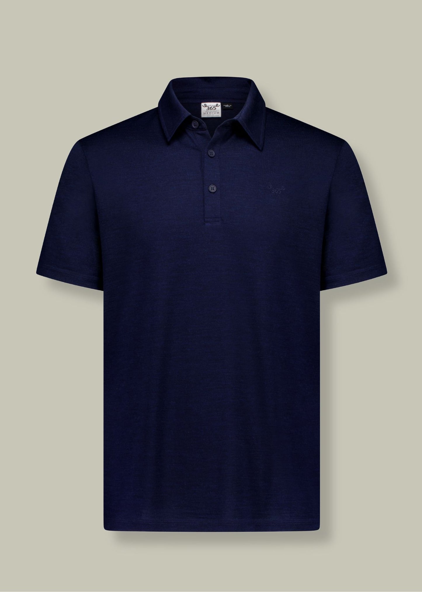 Men's Polo - 100% Merino Wool, Midnight Marle