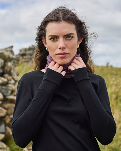 Neck Gaiter - 100% Merino Wool, Plum