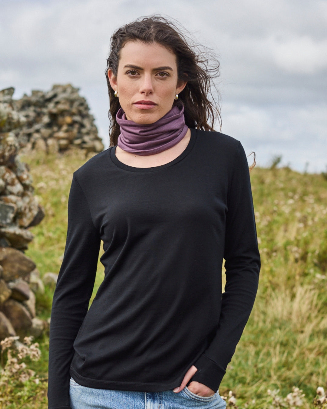 Neck Gaiter - 100% Merino Wool, Plum