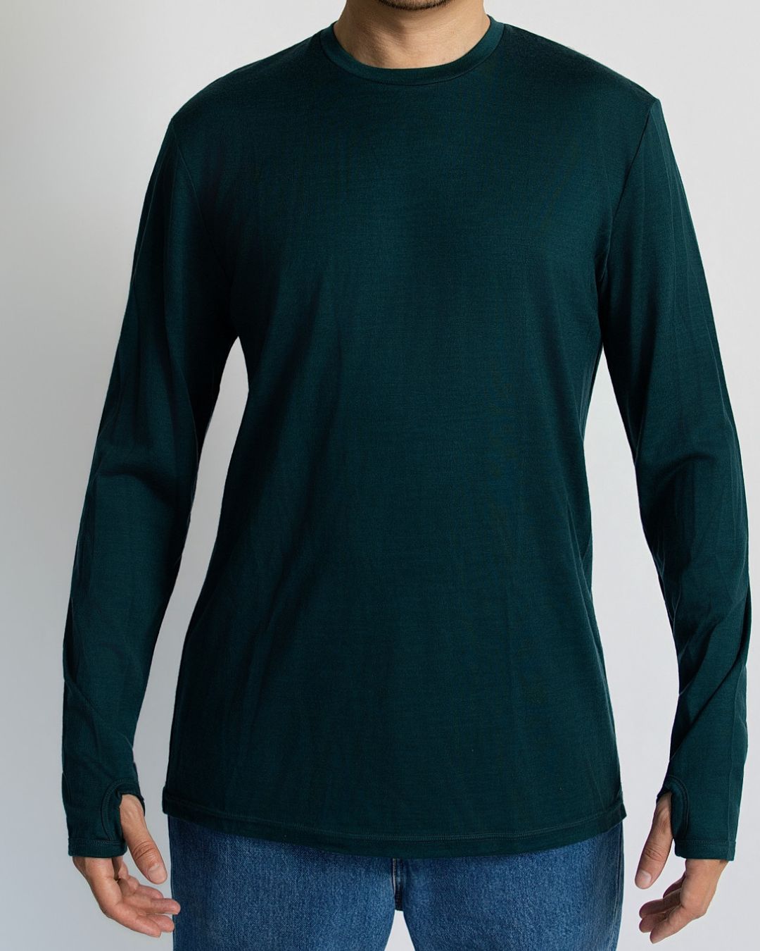 Men's OG Long Sleeve - 100% Merino Wool, Pine Green
