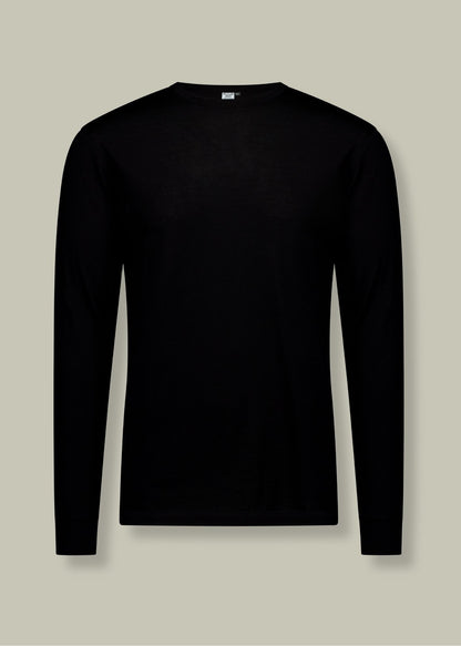 The Standard Long Sleeve - 100% Merino Wool, Black