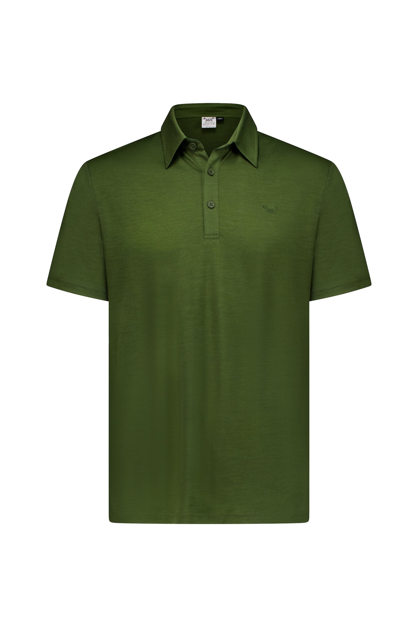 Men's Polo - 100% Merino Wool, Khaki Green