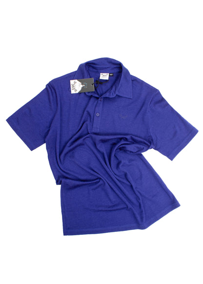 Men's Polo - 100% Merino Wool, Cobalt