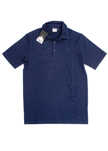 Men's Polo - 100% Merino Wool, Midnight Marle