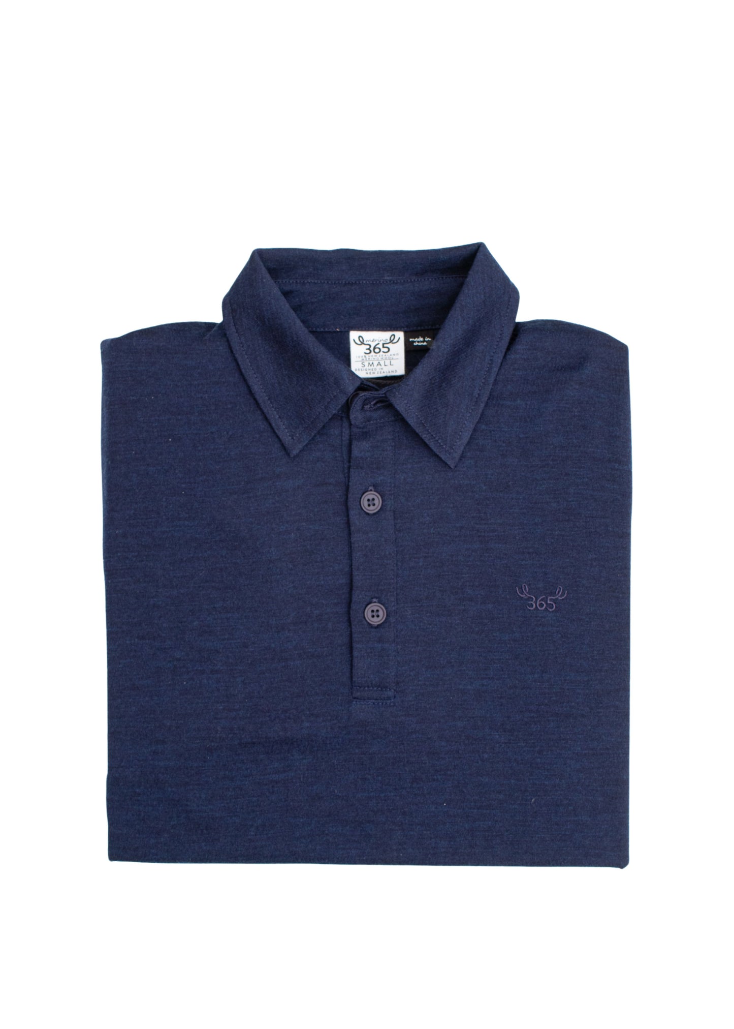 Men's Polo - 100% Merino Wool, Midnight Marle