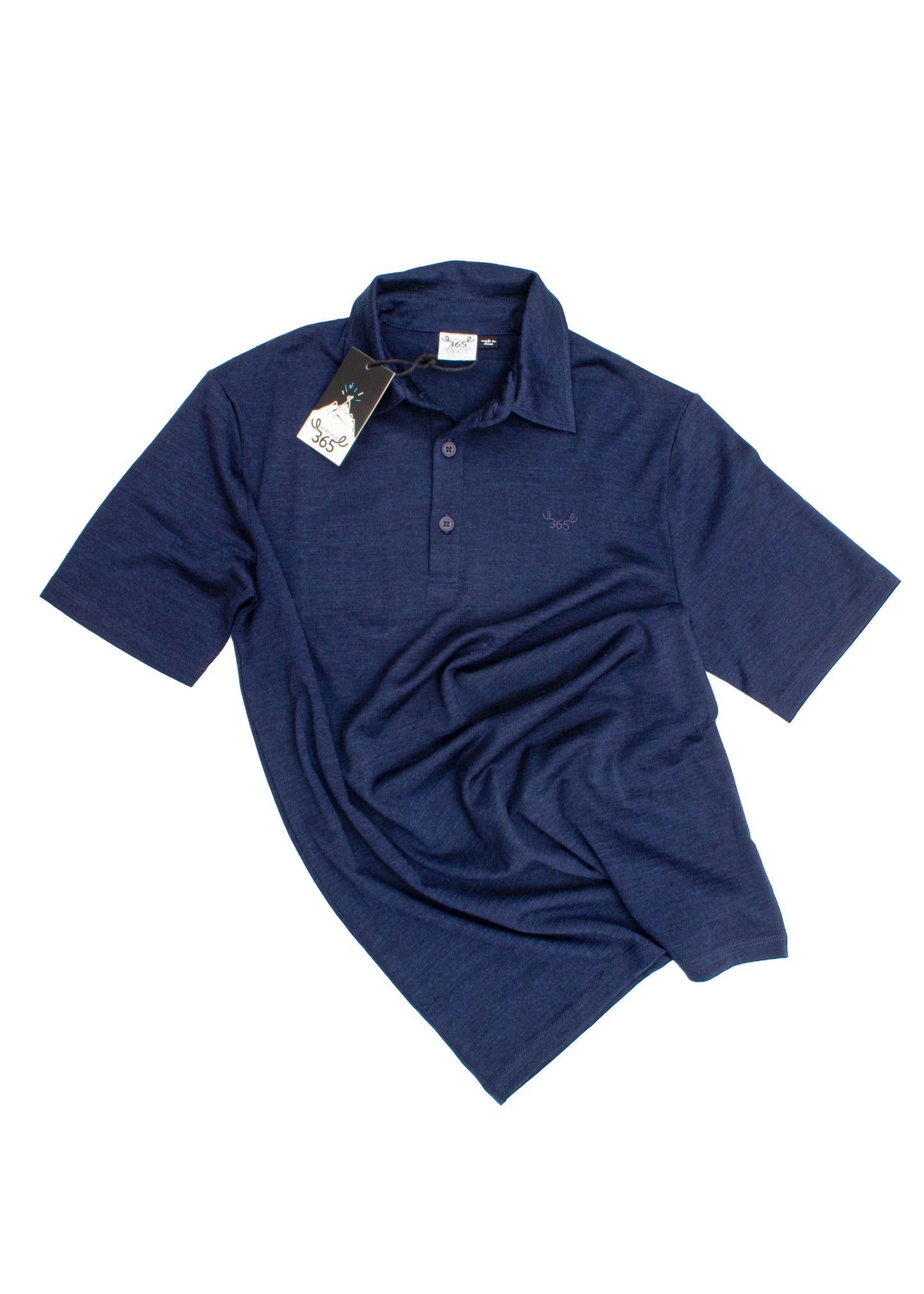 Men's Polo - 100% Merino Wool, Midnight Marle
