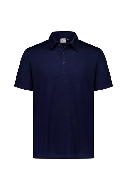 Men's Polo - 100% Merino Wool, Midnight Marle