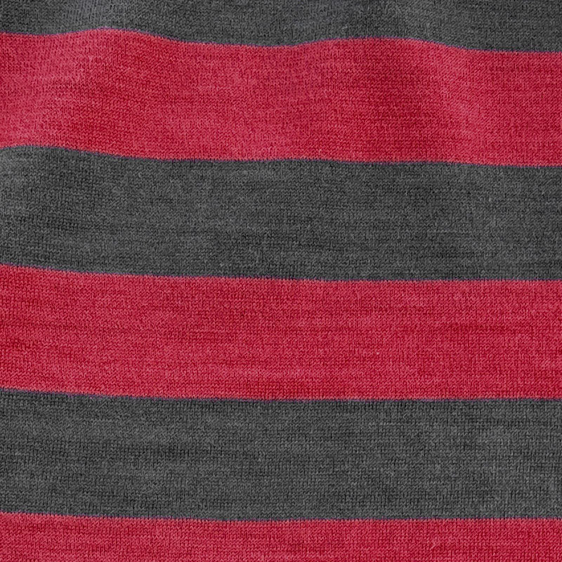 Men's Boxer Brief - 100% Merino Wool, Red Charcoal Stripe