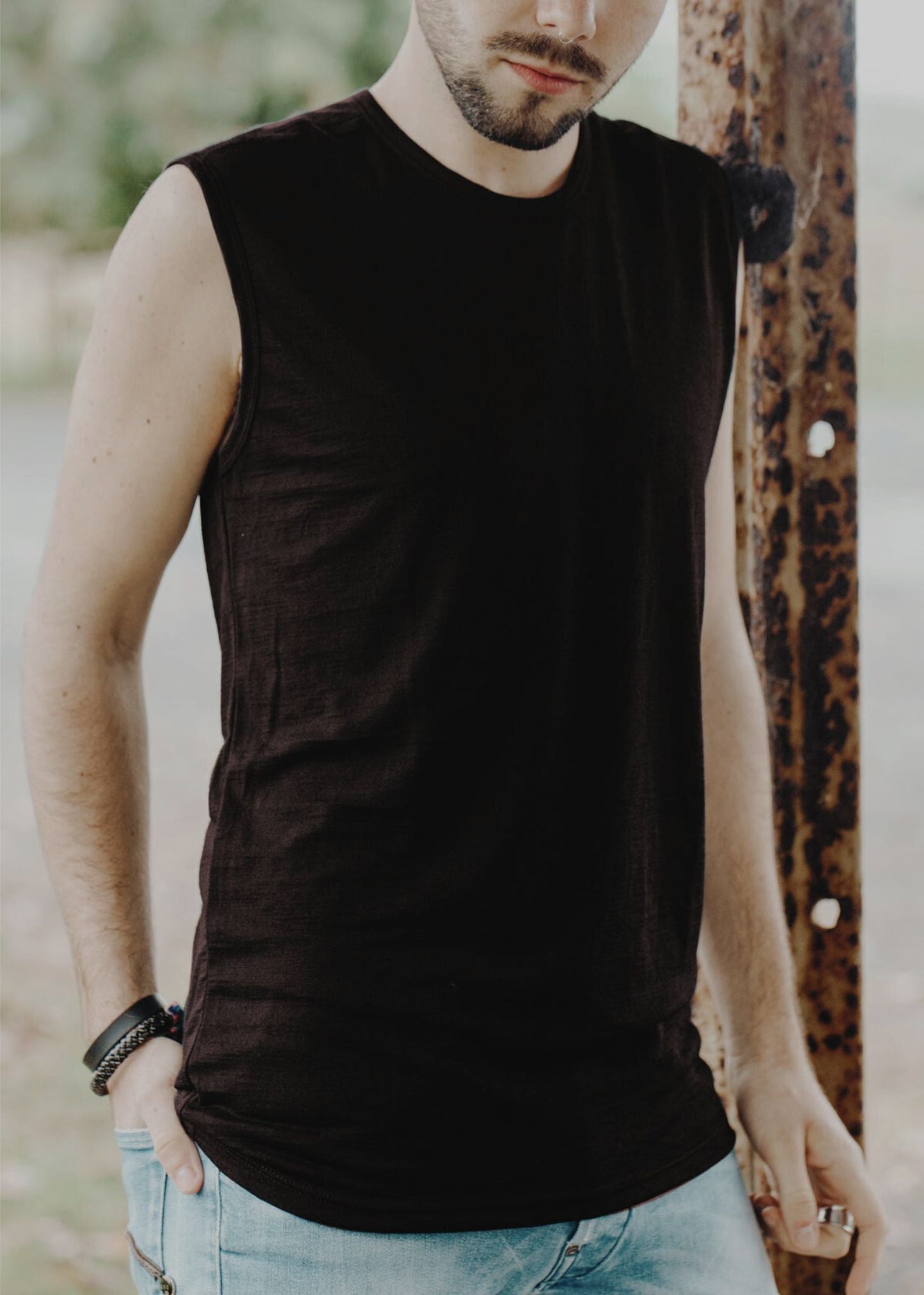 Merino 365 Men's Garage Tank Top, Dark Oak
