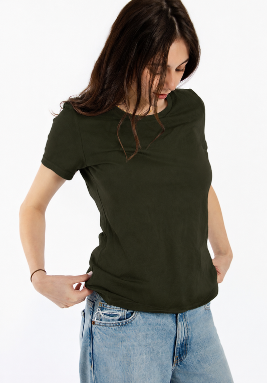 Women's Crew T-Shirt - 100% Merino Wool, Sagebrush