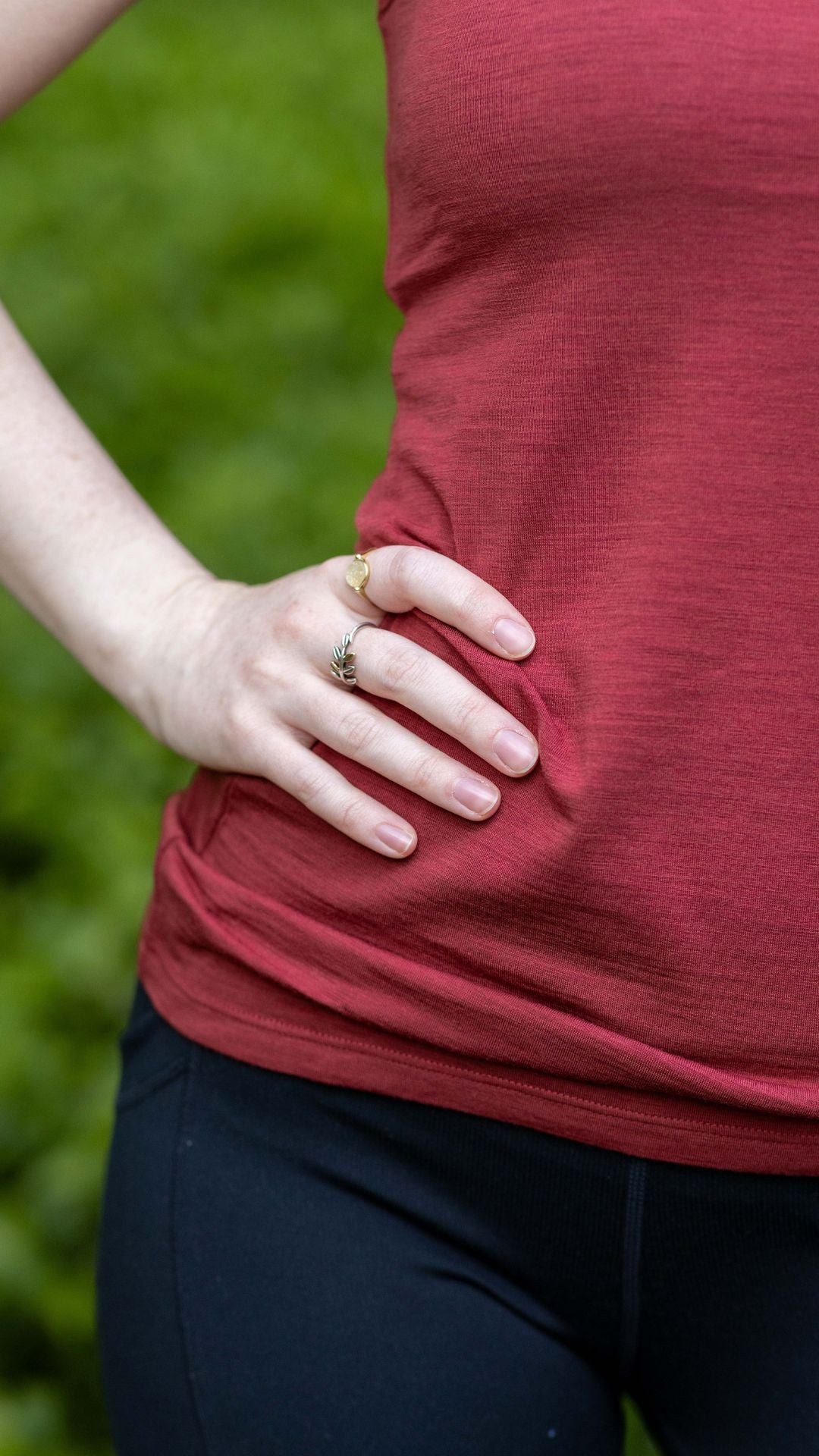 Women's Scoop Neck Tank Top - Merino Blend 180gsm, Brick