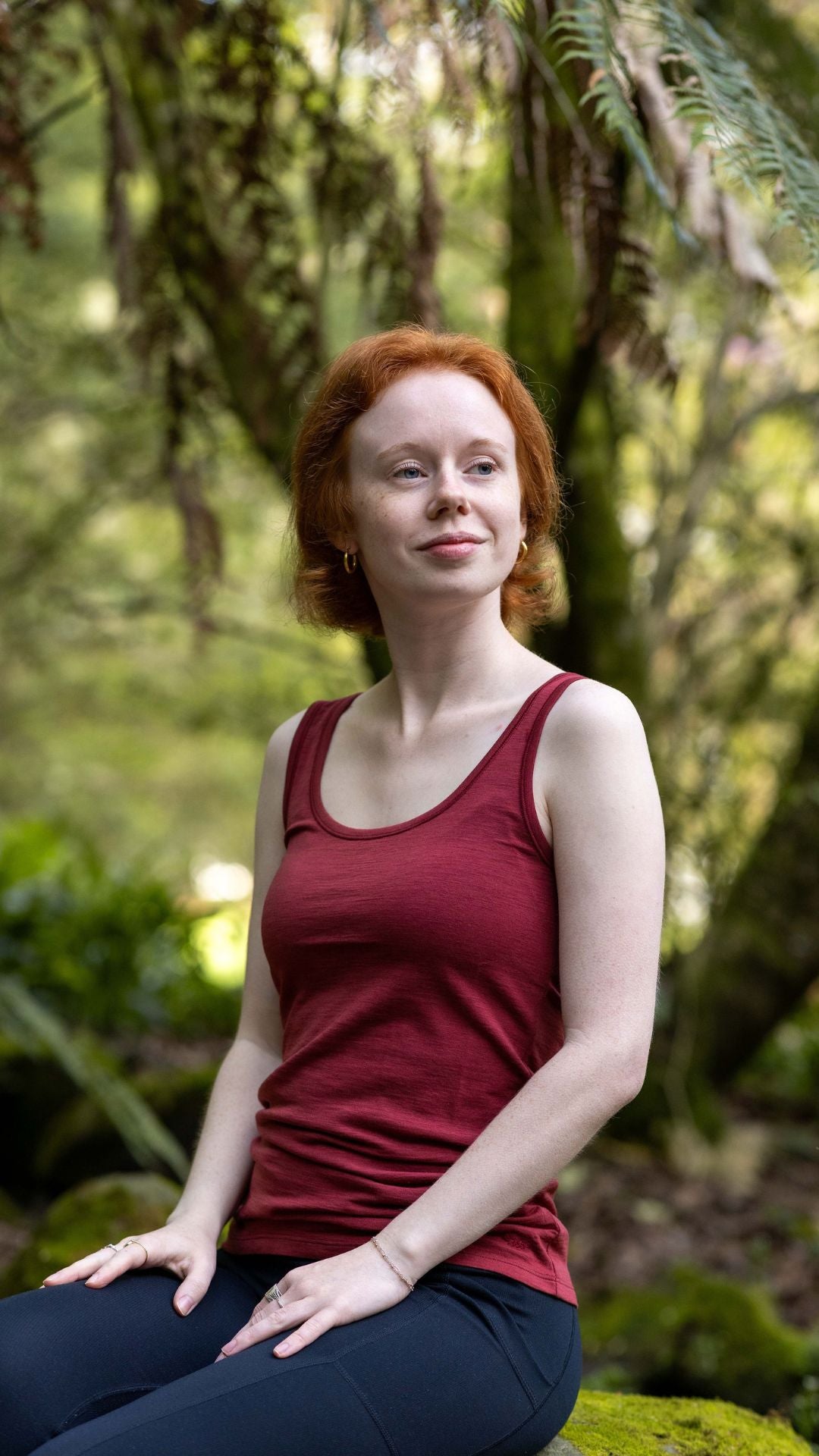 Women's Scoop Neck Tank Top - Merino Blend 180gsm, Brick