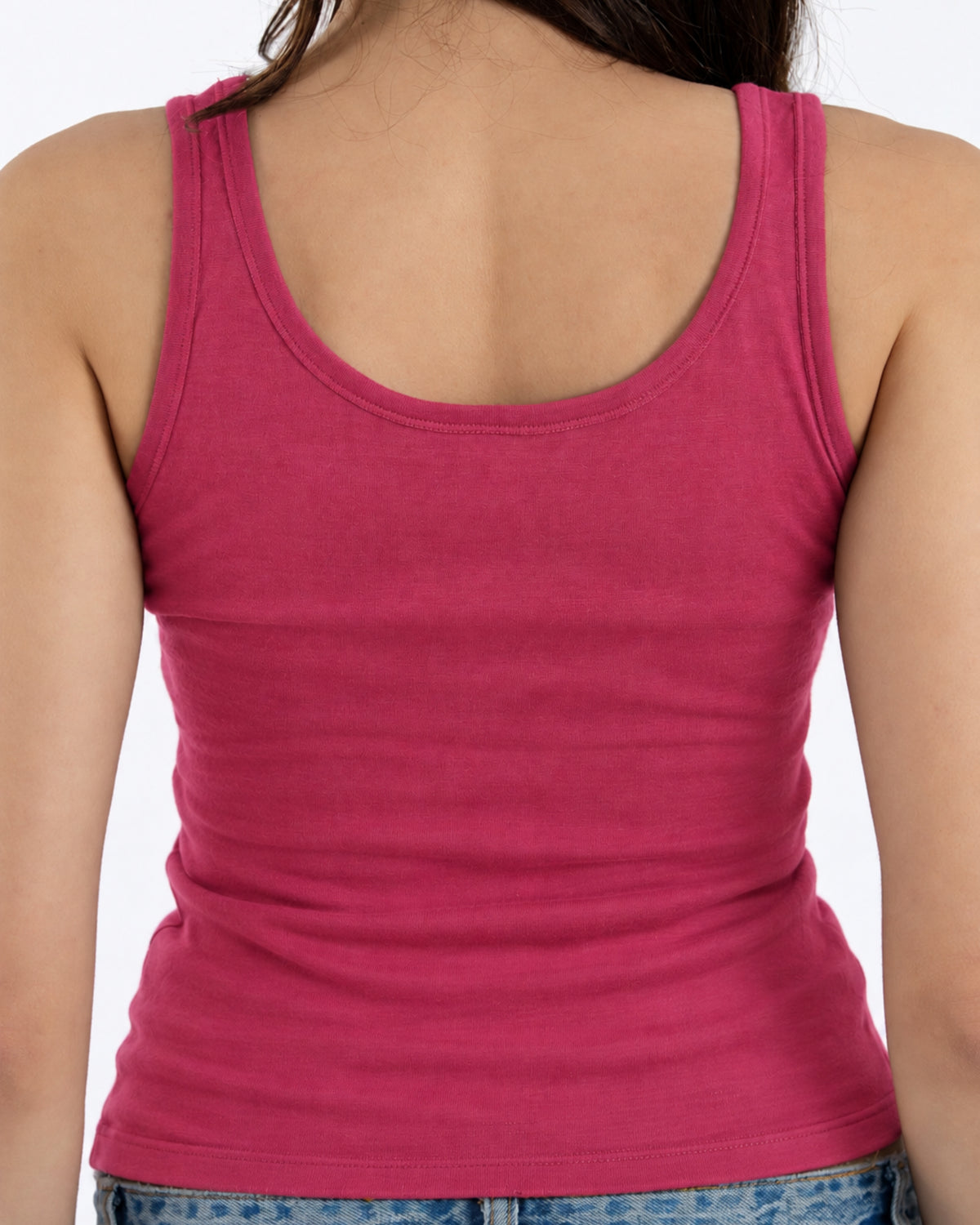 Women's Scoop Neck Tank Top - 100% Merino Wool, Hibiscus