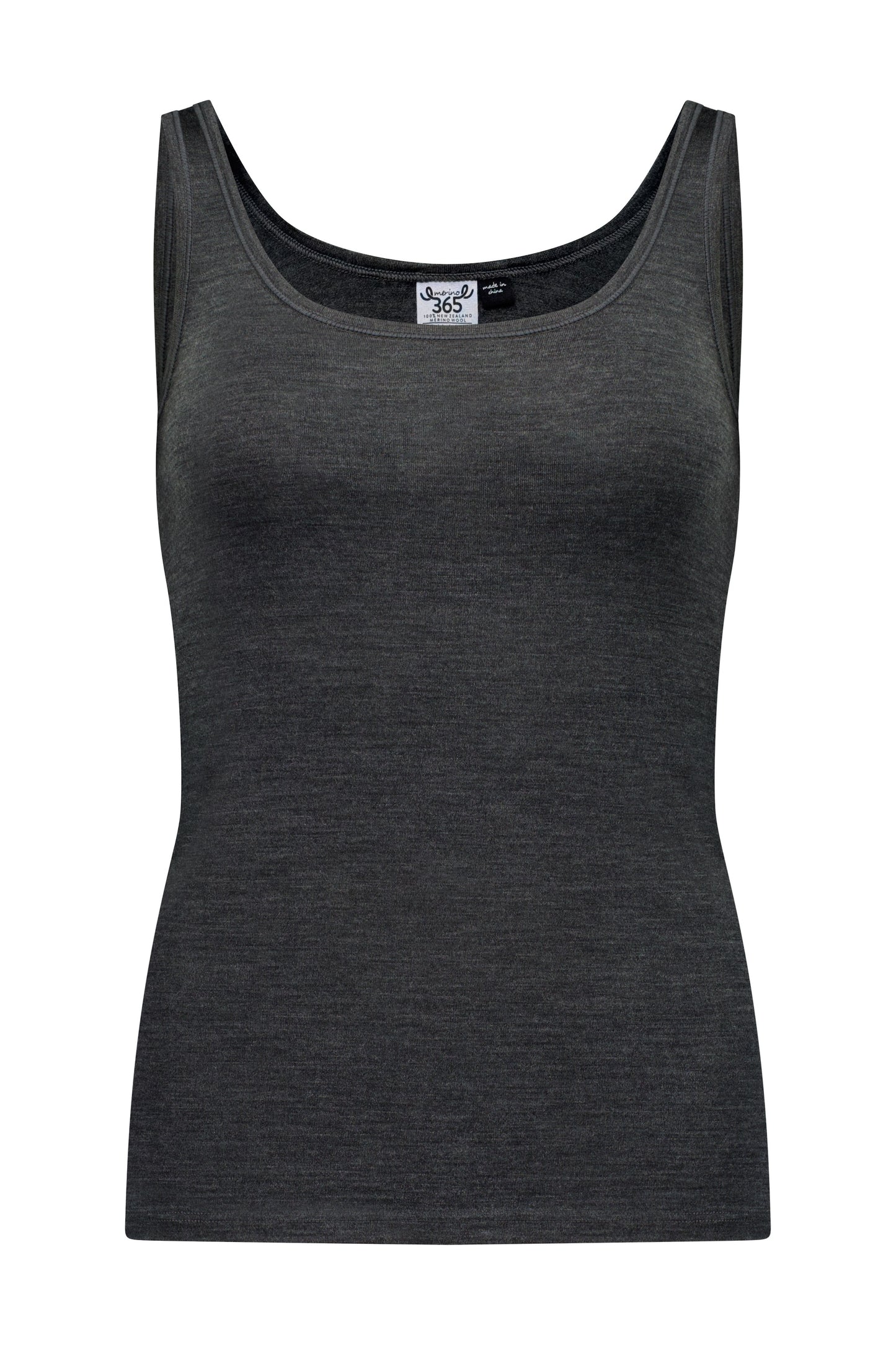 Women's Scoop Neck Tank Top - 100 Merino Wool, Slate Grey