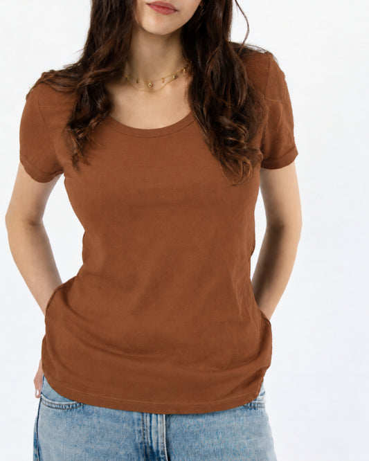 Women's Scoop Neck S/S Tee - 100% Merino Wool, Copper