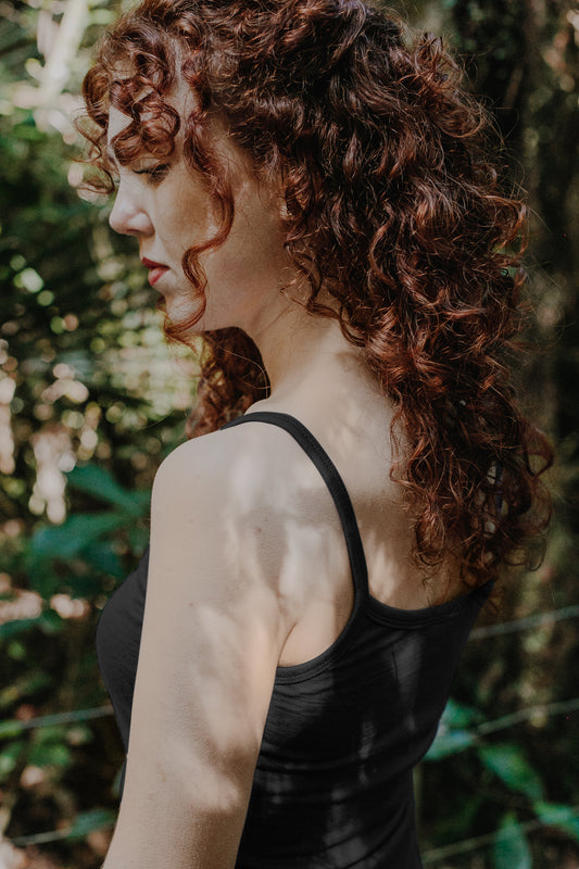 Women's Everyday Tank Top - 100% Merino Wool, Iron Marle