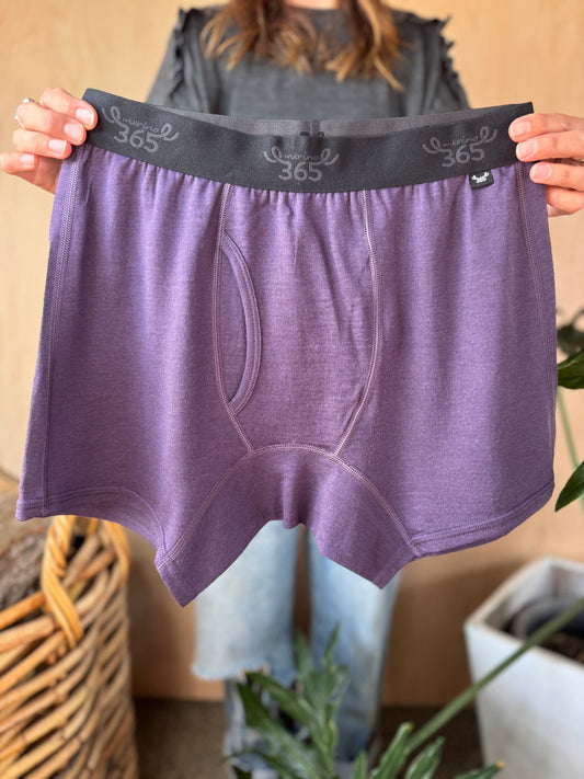 Men's Boxer Brief - 100% Merino Wool, Violet Smoke