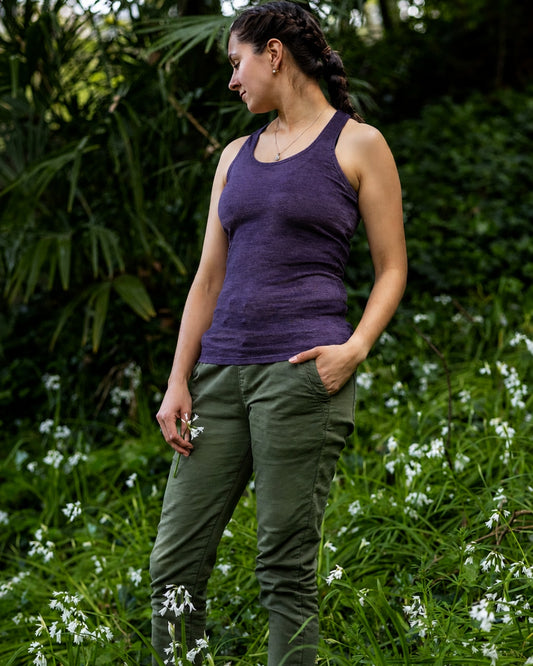 Women's Racerback Tank Top - 100% Merino Wool, Violet Smoke