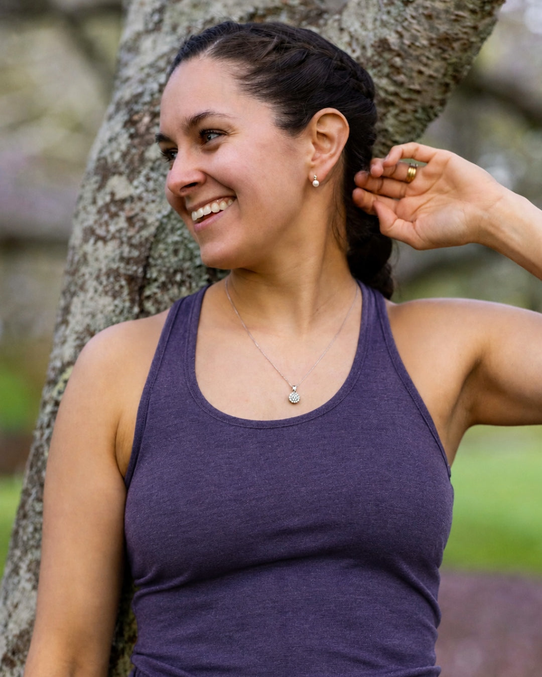 Women's Racerback Tank Top - 100% Merino Wool, Violet Smoke