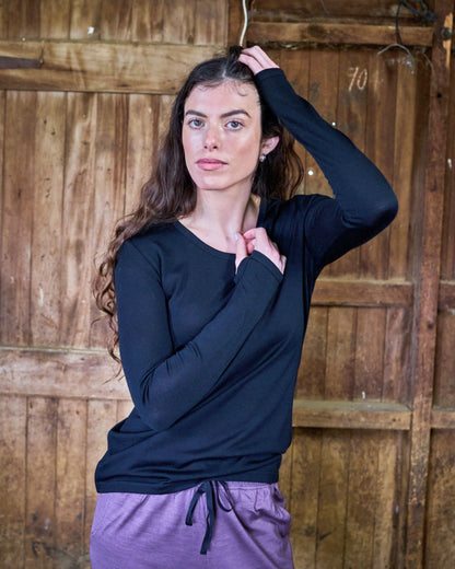 Women's OG Long Sleeve - 100% Merino Wool, Black