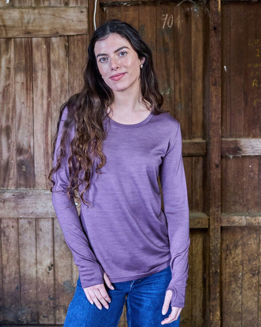 Women's OG Long Sleeve - 100% Merino Wool, Plum