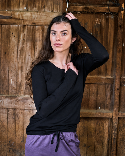 Women's OG Long Sleeve - 100% Merino Wool, Black