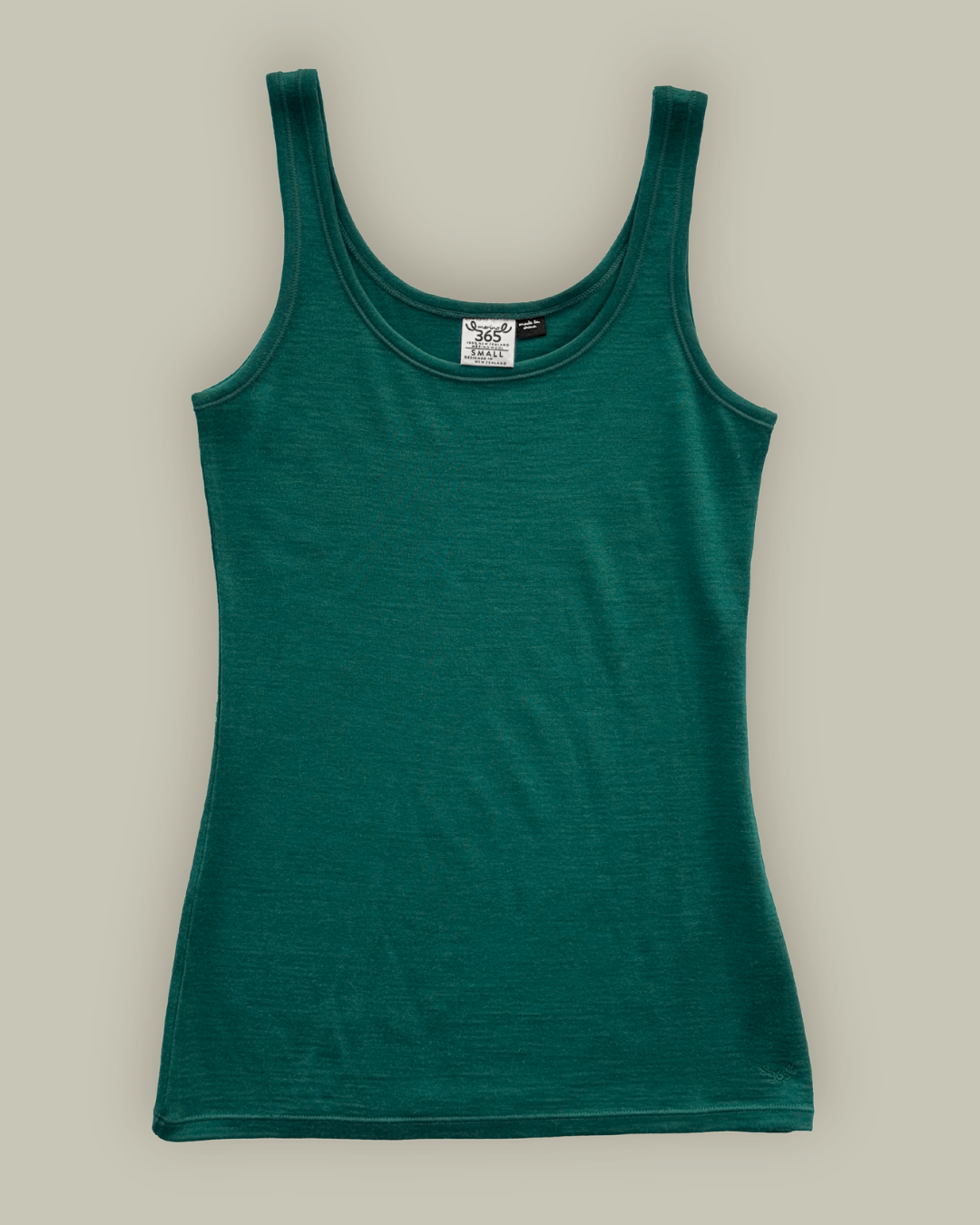 Women's Scoop Neck Tank Top - 100% Merino Wool, Pine Green