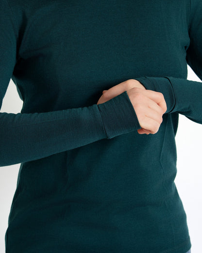 Women's Standard Long Sleeve - 100% Merino Wool, Pine Green