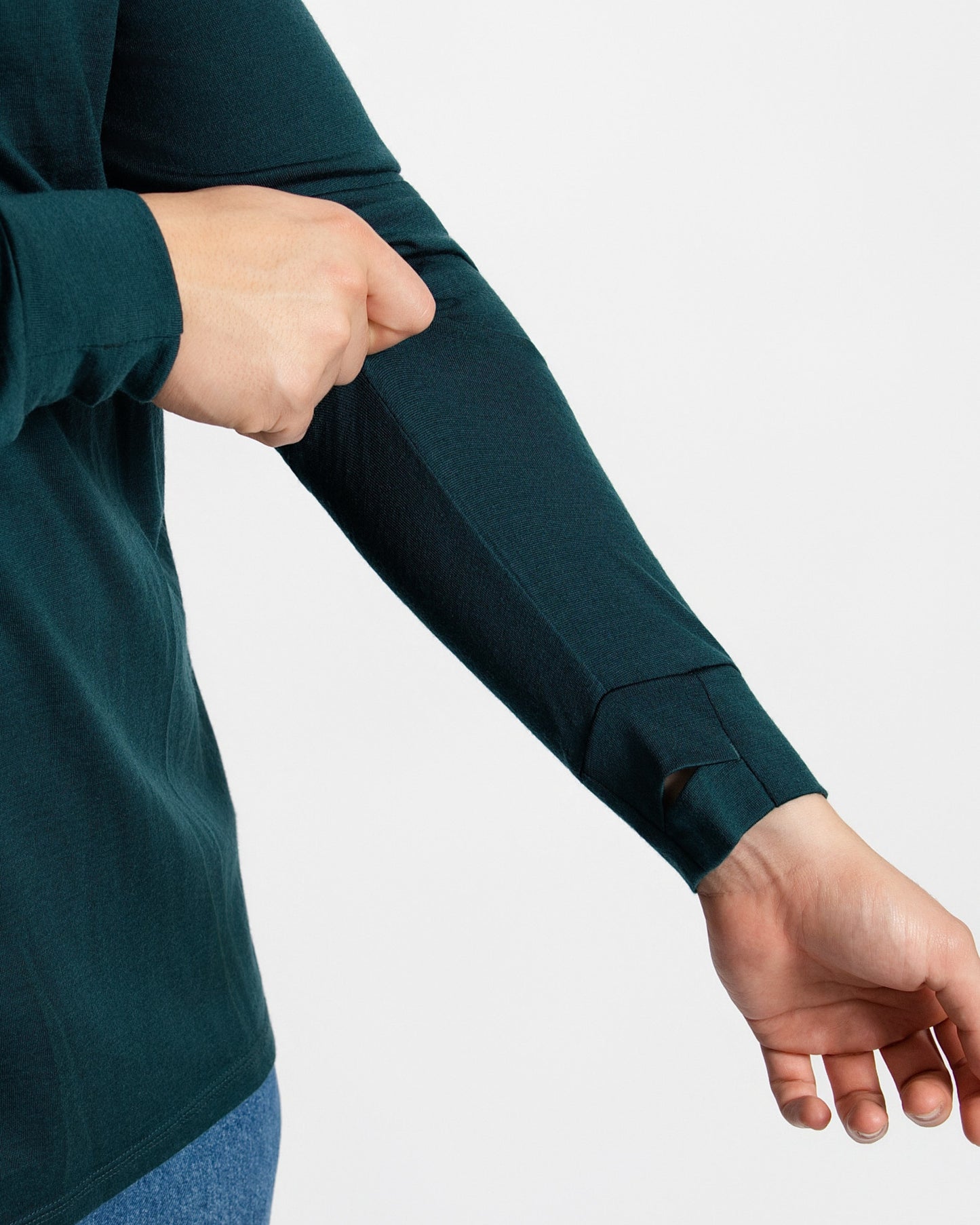 Women's Standard Long Sleeve - 100% Merino Wool, Pine Green