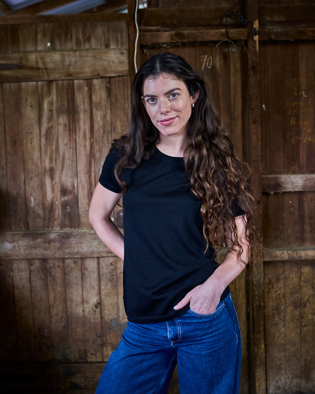 Women's Crew T-Shirt - 100% Merino Wool, Black