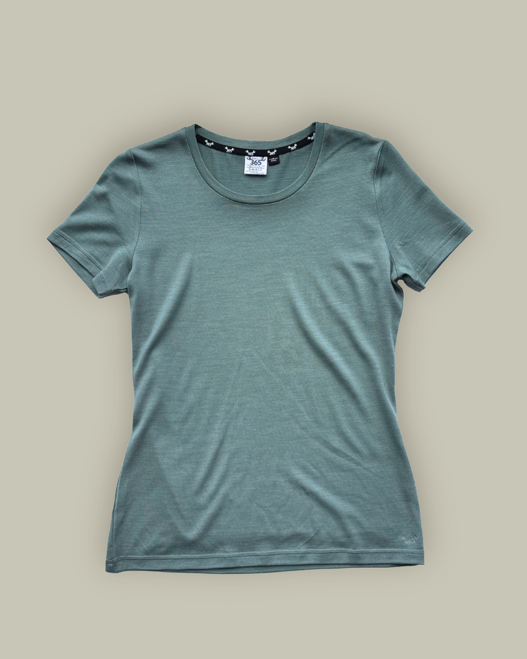 Women's Crew T-Shirt - 100% Merino Wool, Fern Green