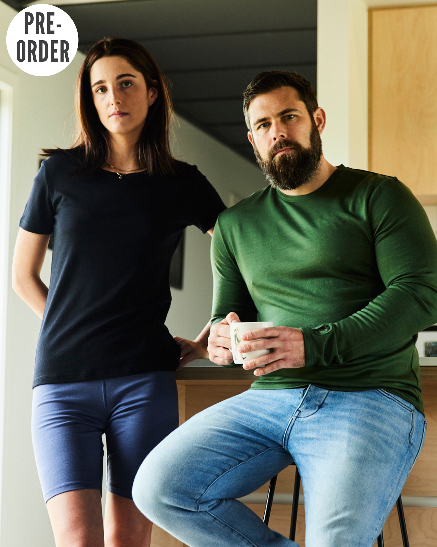 Women's Crew T-Shirt - 100% Merino Wool, Black