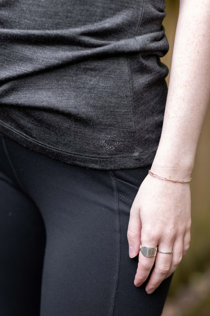 Women's Everyday Tank Top - 100% Merino Wool, Slate Grey